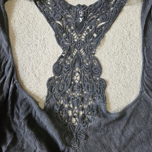Super Long Flowy Vest with Lace Back - Picture 3 of 7